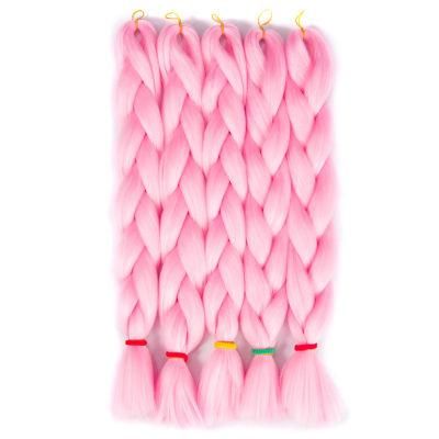 24&quot; Pink Synthetic Tokyokalon Jumbo Braiding Hair Expression Crochet Braids
