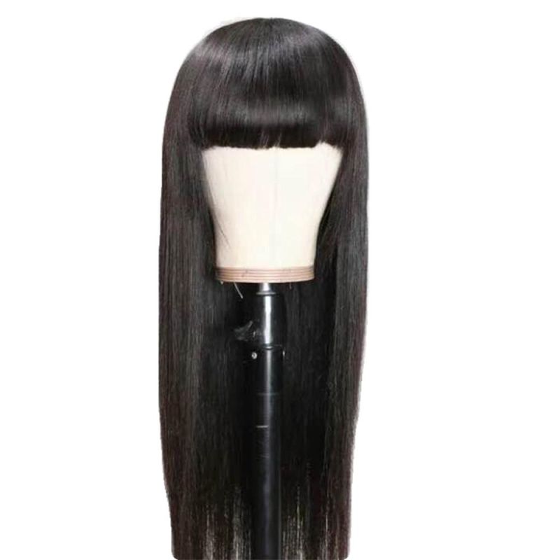 Kbeth Wholesale Straight Human Hair Wigs with Bangs Full Machine Made Wigs for Black Women Brazilian Straight Hair Wigs with Bangs Wholesale