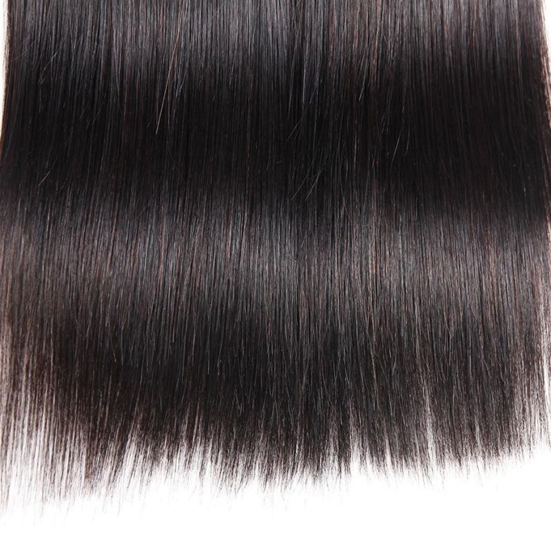 100% Straight Human Hair Bundles with Closure 13X4 Frontal with Bundles Brazilian Hair Weave Bundles with Closure Elegant Hair