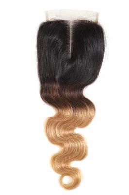 Top Seller 4X4 Lace Closure Body Wave Indian Remy Human Hair