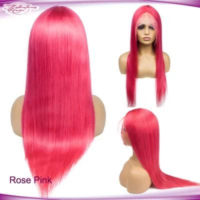 180 Density Red Pink Wig on Black Girl Next Day Delivery