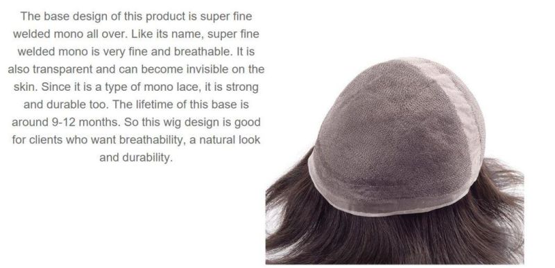 Remy Human Hair Natural Color Male Hair Systems Men Toupee