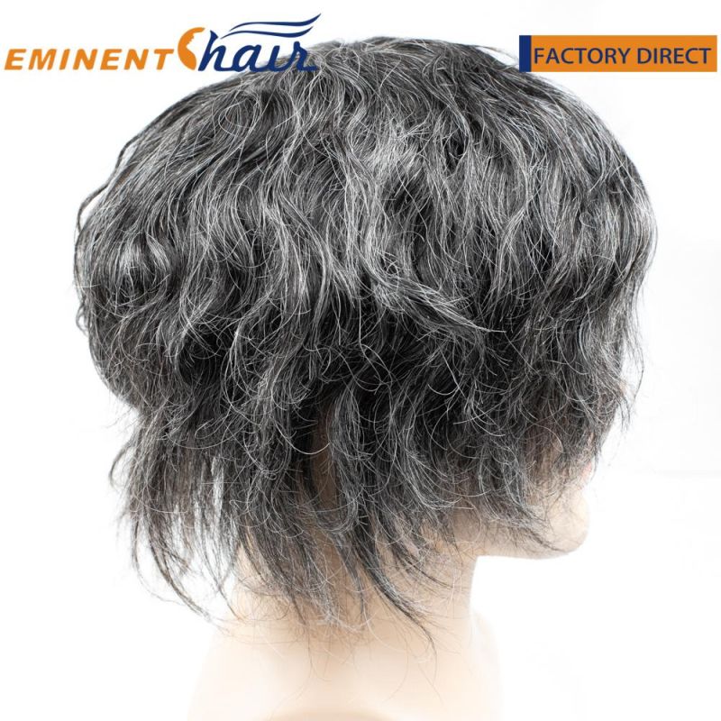 Custom Human Hair Two Layers Lace with PU Coating Toupee for Men