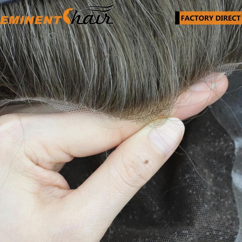 Natural Hairline Human Hair Men′s Hair Replacement System