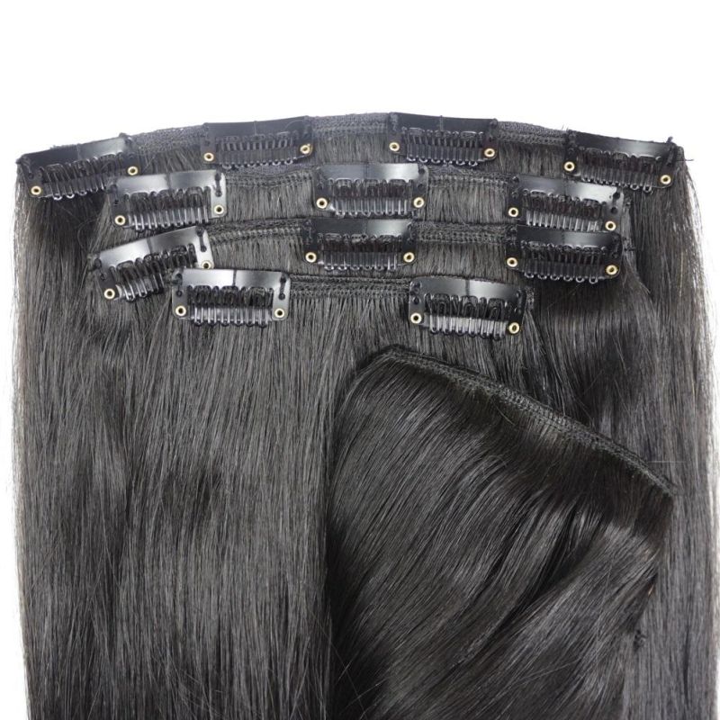 100g 20" Machine Made Remy Hair 8PCS Set Clips in 100% Human Hair Extensions Full Head Set Straight Natural Hair