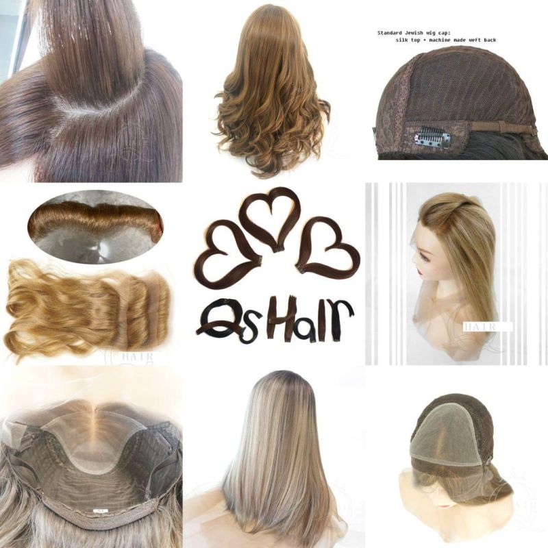 High Quality Sheitel Kosher Wig Custom Wig for Women Long Hair Wig Human Hair Wig Virgin Hair Wig Brown Color Hair Wigs Can Add Highlight and Curl Perruque