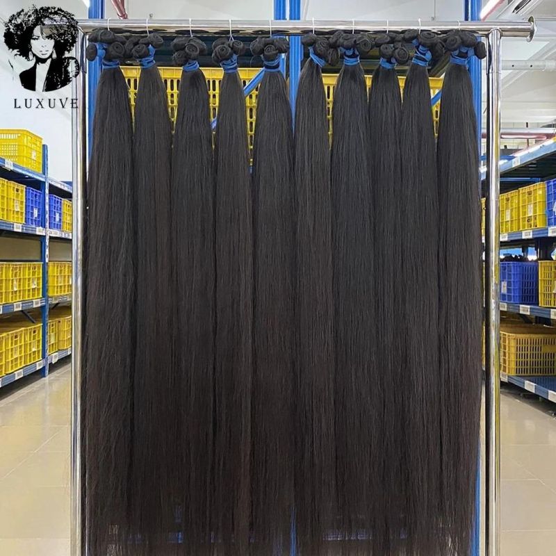 Luxuve 100% Vietnamese Human Hair Bone Straight Braiding Hair Extensions, Double Drawn Donor Hair Bone Straight Bundles