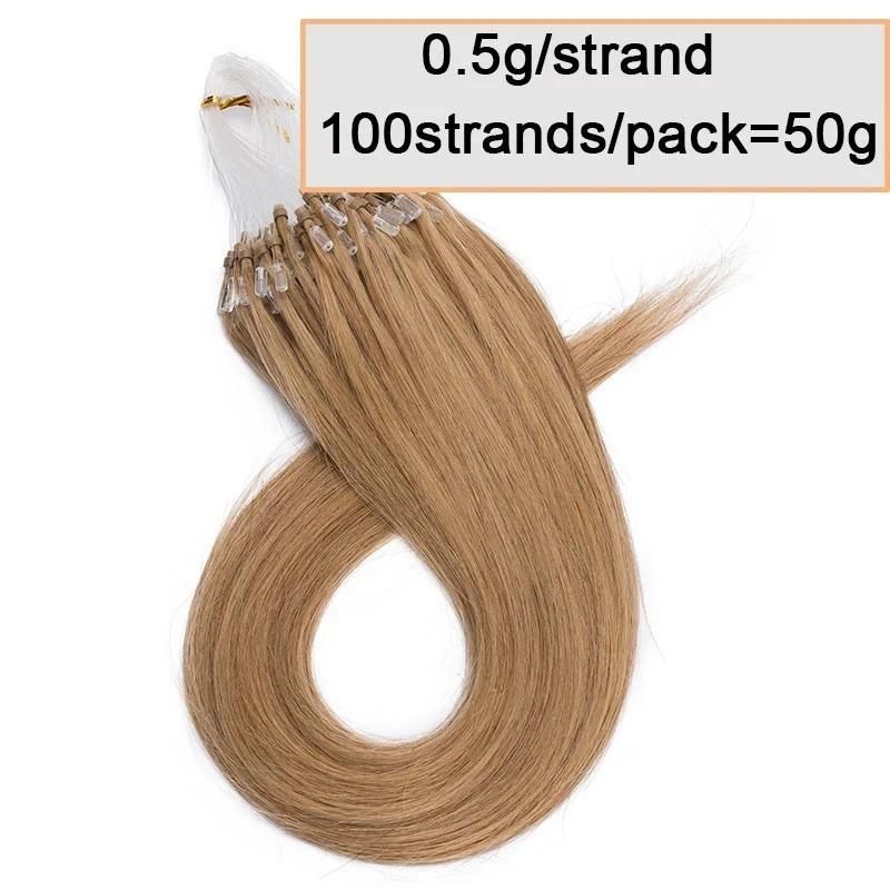 1b# off Black 18" 0.5g/S 100PCS Straight Micro Bead Hair Extensions Non-Remy Micro Loop Human Hair Extensions Micro Ring Extensions