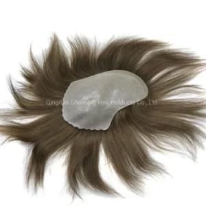 Customized Synthetic Hair Thin Skin PU Men Toupee Hairpieces