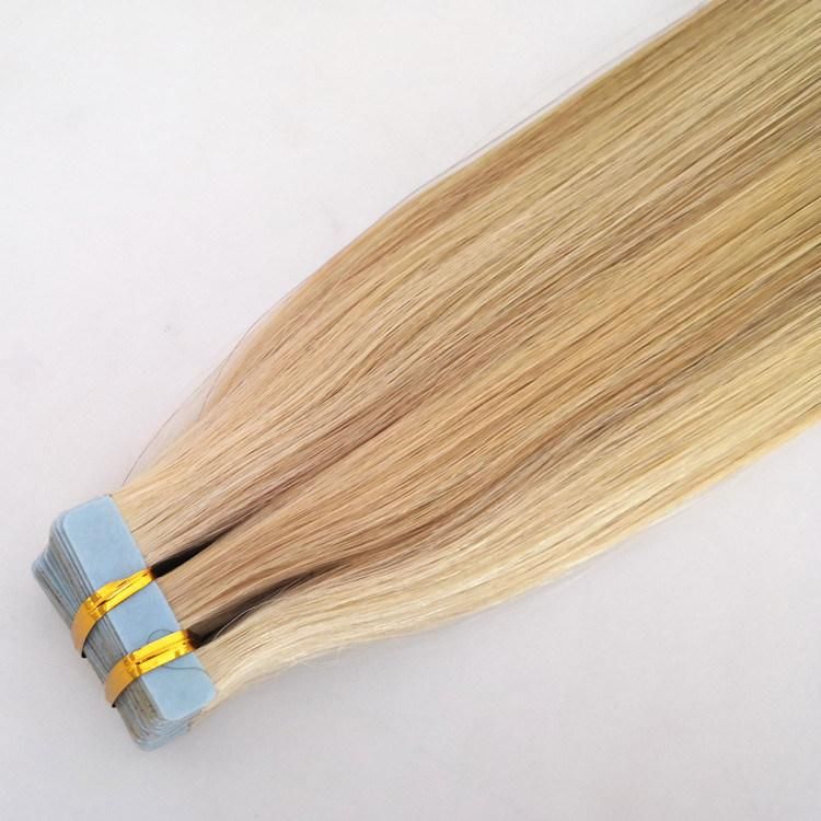 Invisible Aligned 100% Russian Human Hair Double Drawn Tape in Hair Extensions