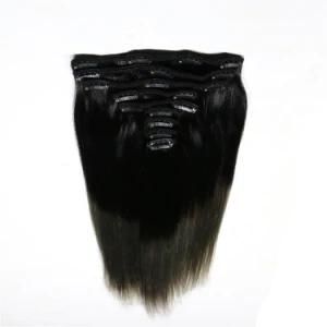 16&quot; #1 Clip in Remy Hair Extensions Jet-Black Silk-Straight 9PCS