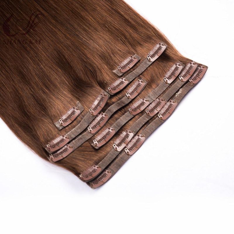 Factory Wholesale Price Double Drawn Seamless Clip in Remy Hair Extensions
