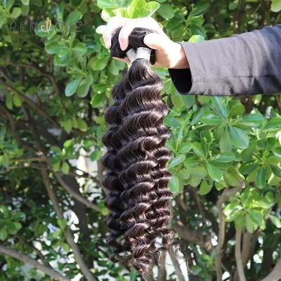 Luxuve Wholesale Real Human Hair Remy Virgin Brazilian Hair Deep Wave Bundles with Hair Supplier