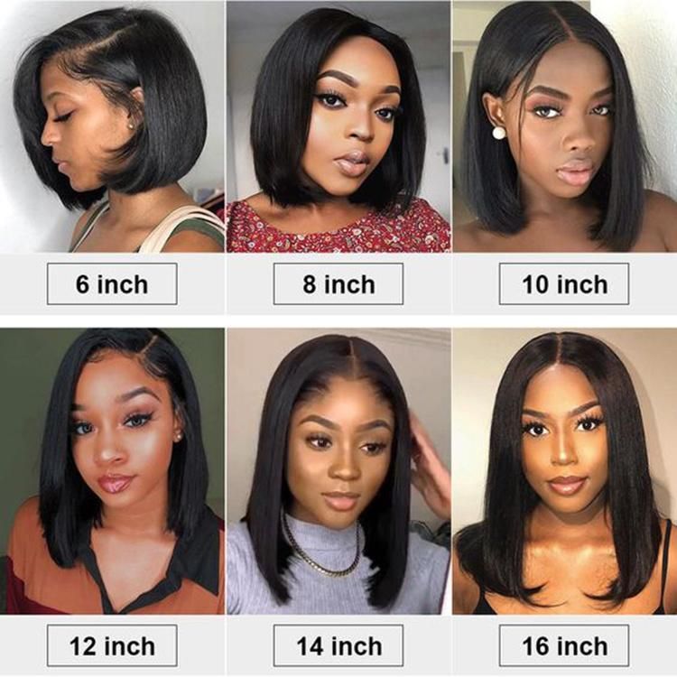 12A Grade Transparent HD Top Lace Wig Short Brazilian Bob Wig Lace Front Glueless Wigs