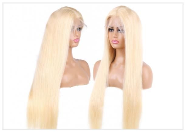 Women 13X4 Blonde Color Lace Front Human Hair 613 Wigs
