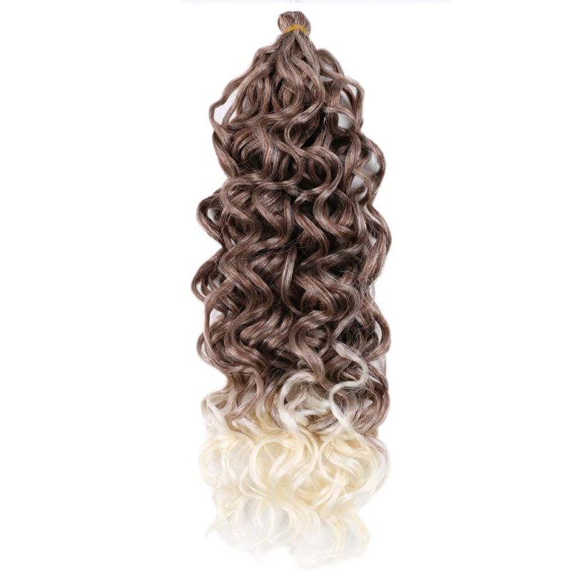 24 Inch Long Ombre Color Silky Hawaii Ocean Wave Synthetic Braids Curly Crochet Braiding Hair