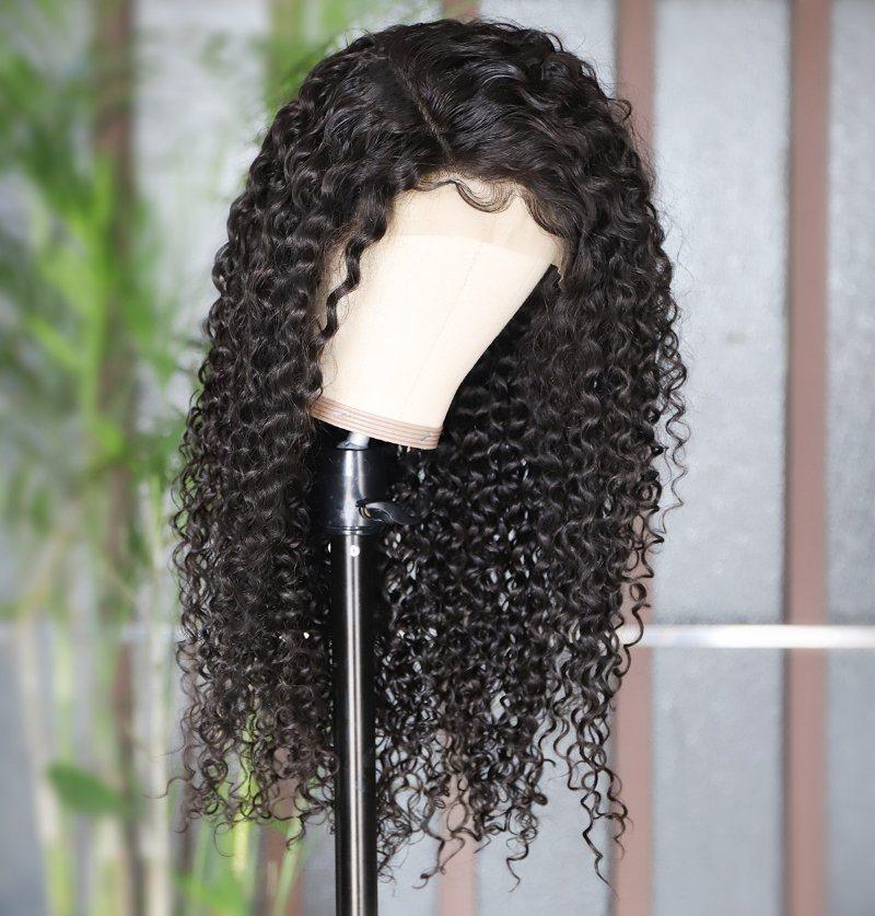 Factory Wholesale 13*6 Kinky Curly Front Lace Human Hair Wig