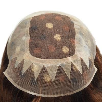 Women&prime;s Toupee Clear PU with Lace Window and Mono Lace Front