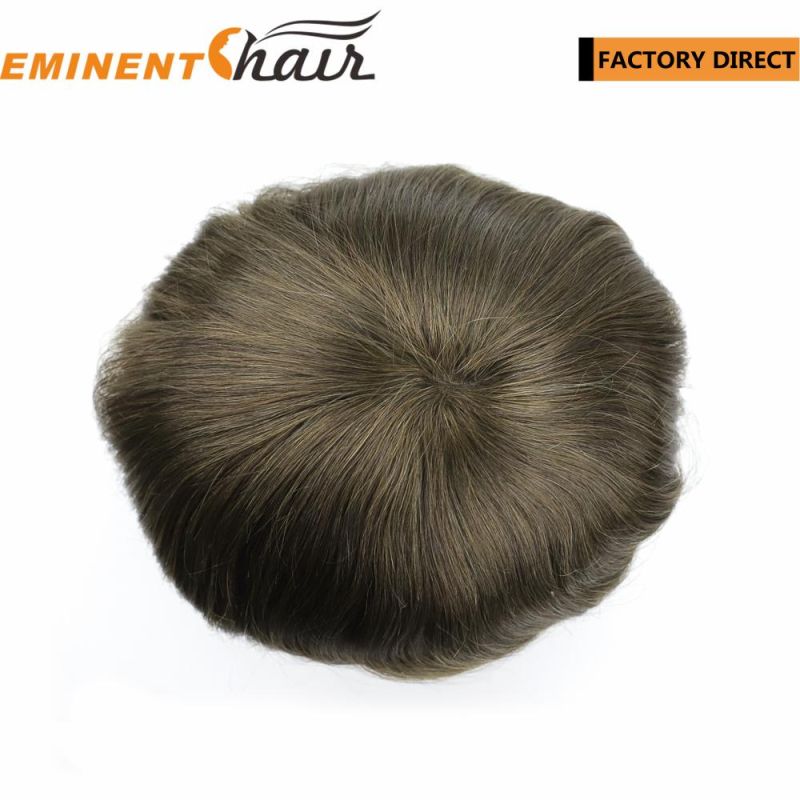 Instant Delivery Stock Full Skin Human Hair Men Toupee PU