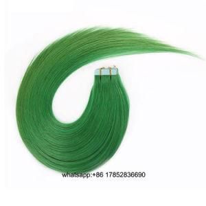 Human Hair Extensions PU Tape Remy Hair Full Head Balayage Color Green Skin Weft Vrigin Hair 50g 20PCS Hair Extensions