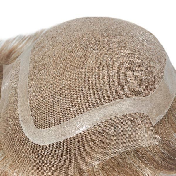 Fine Welded Mono with Poly Around Men′s Toupee