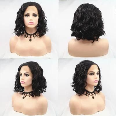 Best Seller Wholesale Swiss Lace Front Curly Synthetic Wigs