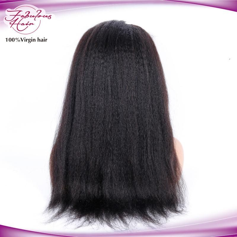 16 Inch Best Kinky Straight Human Hair HD Lace Front Wig