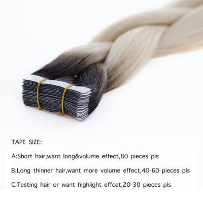 Adhesive Tape Hair Extensions 2.5g/PC Skin Weft Double Drawn Hair Tape Remy Natural Hair Extension Balayage 18&quot;-22&quot; Human Hair