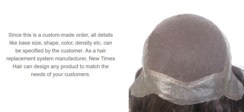 Best Quality Men′s Toupee Wig Hair System - French Lace & Skin Base