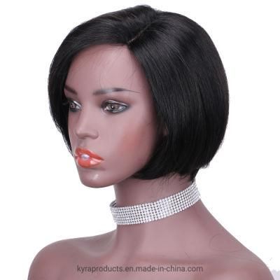 Brazilian Hair 8-10 Inches Straight Short Wigs for Black Women Heat Resistant Natural Black Bobo Hair Style No Synthetic Wigs