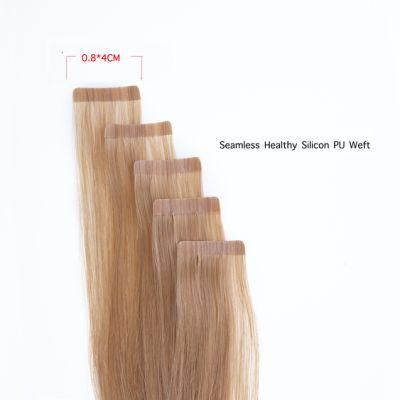 Hair for Woman Tape in Real Remy Human Hair Extensions Double Drawn Skin Weft Natural Hair Straight 16&quot; 20&quot; 24&quot; Blonde Color