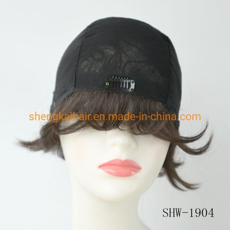 Wholesale Good Quality Handtied Human Hair Synthetic Hair Mix Short Hair Wigs for Sale 541