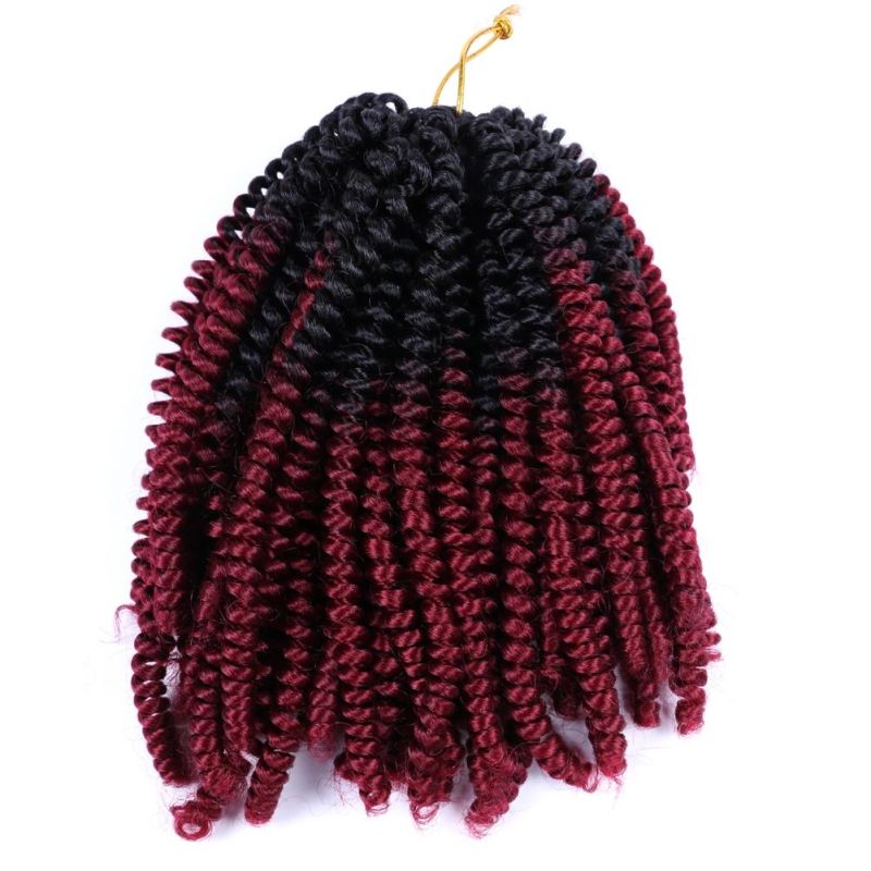 8" Ombre Color Crochet Hair Spring Twist Crochet Braiding Hair for Women