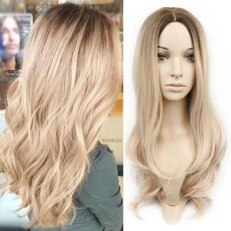 Mixed 1b 30bt27 /Black Dark Brown /430bt27 / P1b/30 / Mix30s /2 85 613/Blonde/ Color Long Wavy Synthetic Wigs for Women Middle Part Wig