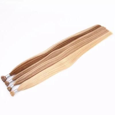Hair for Woman 16&prime;&prime;-22&prime;&prime; 50g 100 Strands Straight 100% Human Hair I Tip Stick Keratin Hair Extensions Pre Bonded Non-Remy Mcro Ring Hair