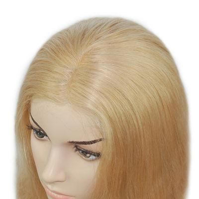 Lace with Skin Long Blonde Natural Hair Replacement for Women
