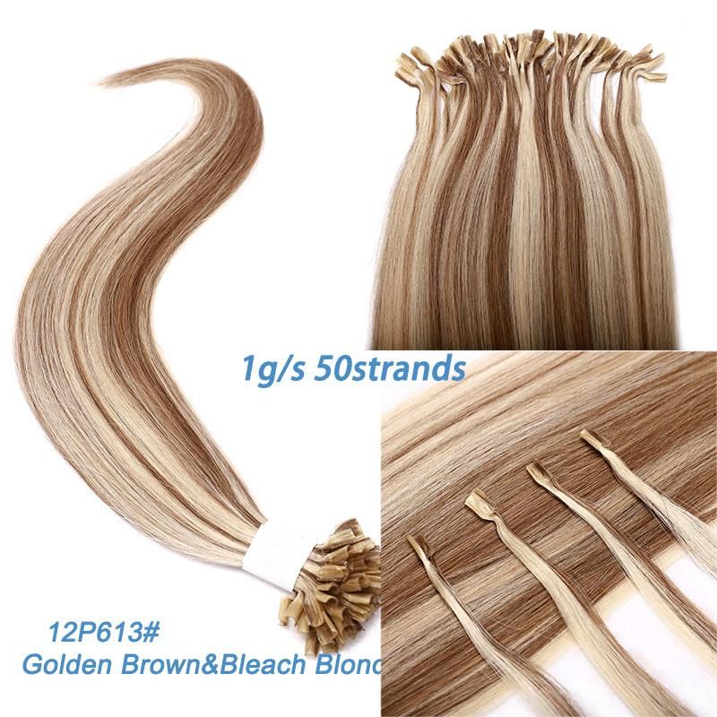 Fusion Hair Balayage Color Keratin Glue U Tip Hair Extensions