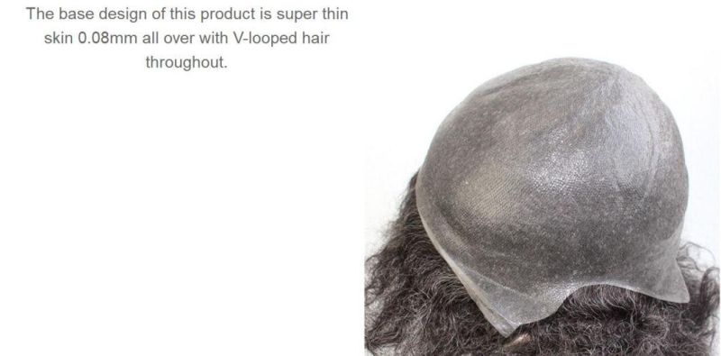High Quality Men′s Comfortable Invisible Wig Hair Replacement System