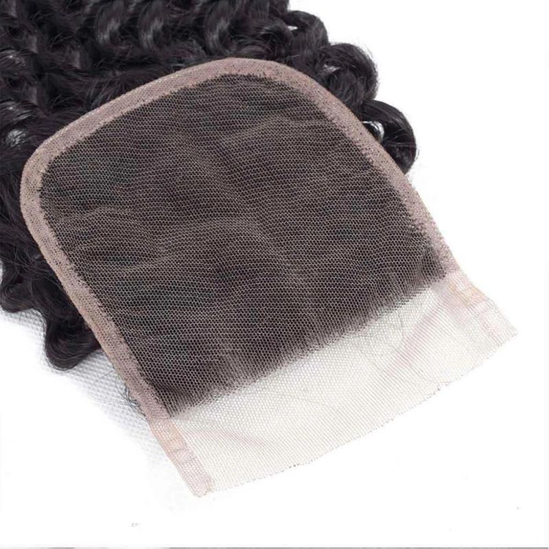 Lace Closure Curly 4X4 Brizilian Virgin Human Hair Closure Curly Wave Hair Closure Natural Black Color Hair Extention 18 Inch