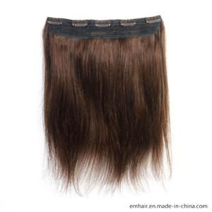 100% Natural Brazilian Human Hair Popular Tangle Free 4# Straight Clip in Hair Extension