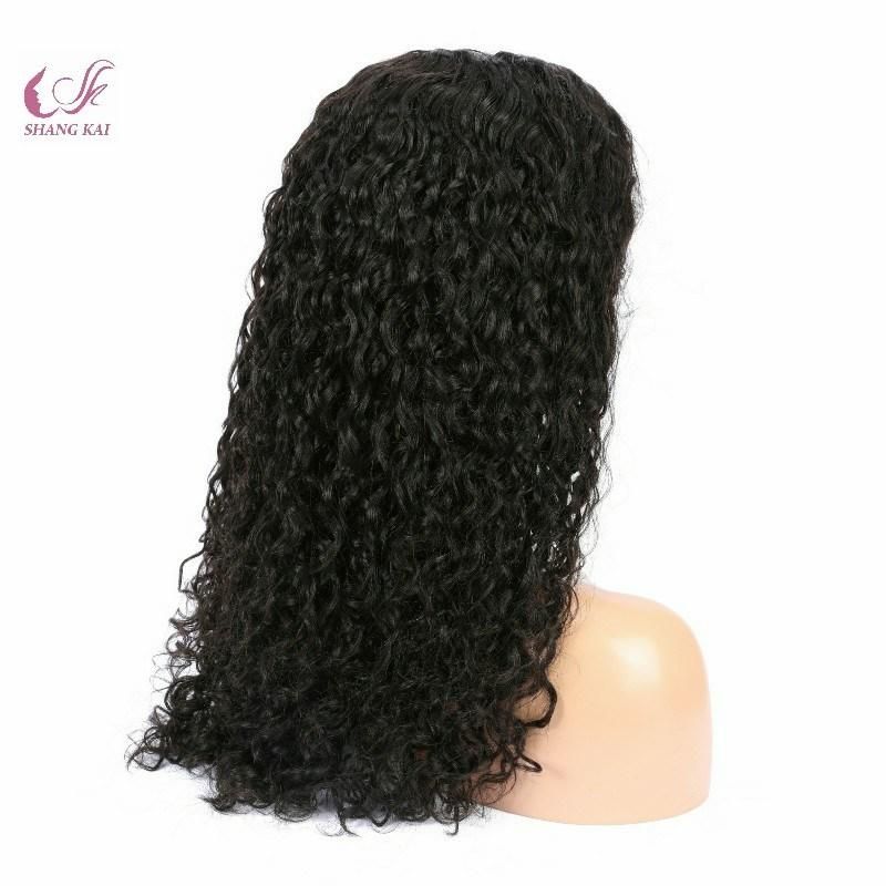 Remy Human Hair Curly Full Lace Wig Silk Top Black Women