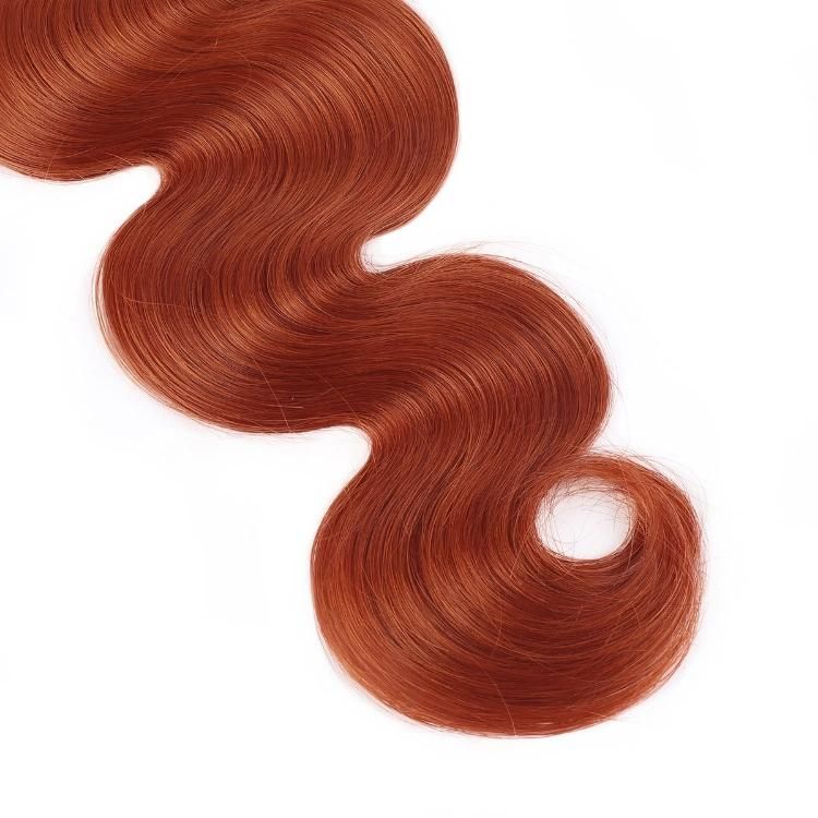 100% Remy Hair Brazilian Virgin Body Wave Human Hair Weft #Ginger