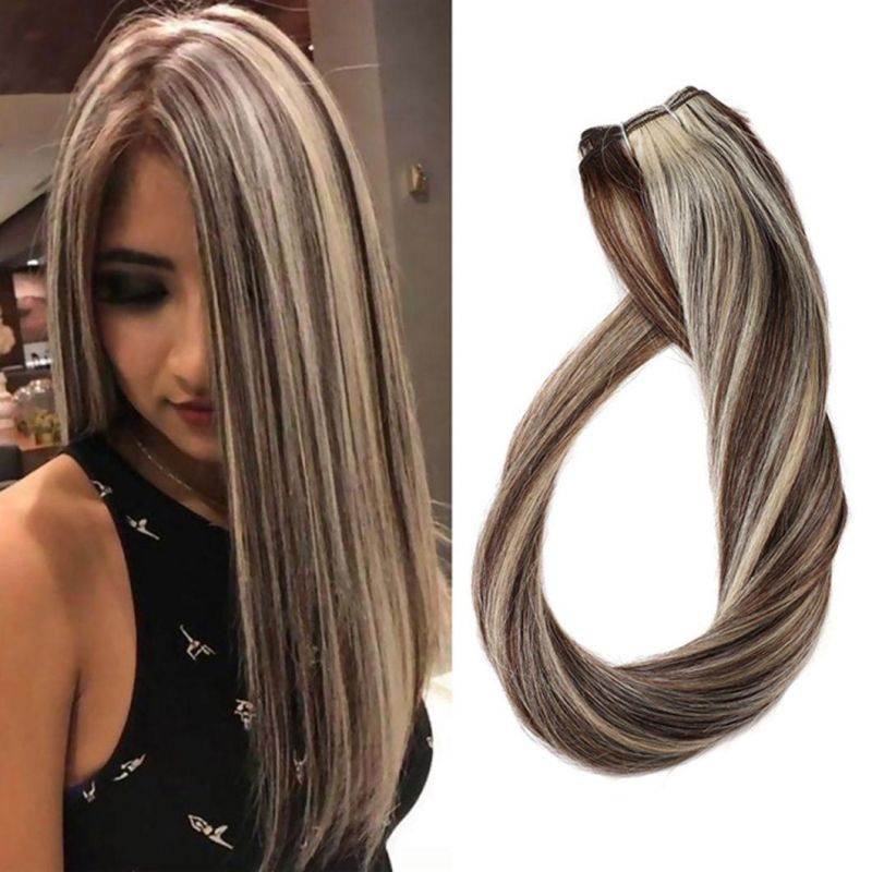 Ombre Straight Human Hair Weaves Bundle 10"-30" Blond Brazilian Human Hair Remy Hair Extensions Multi-Color