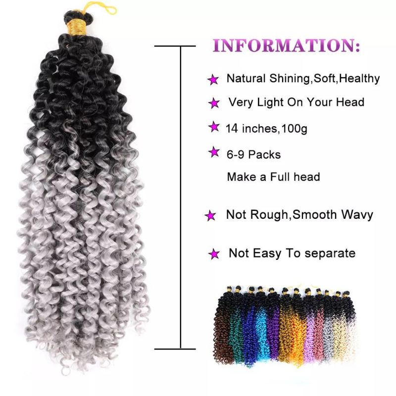 Two-Tone Color Water Wavy Bulk Synthetic Hair Extension Senegalese Twist Crochet Braid Chinese Dreadlocks