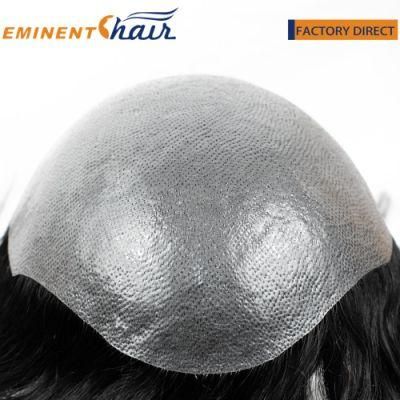 Indian Hair Toupee Natural Hairline Skin Men&prime;s Hair Prosthesis