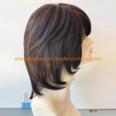 Wholesale Popular Style Human Hair Synthetic Mix Full Handtied Hair Wig for Women