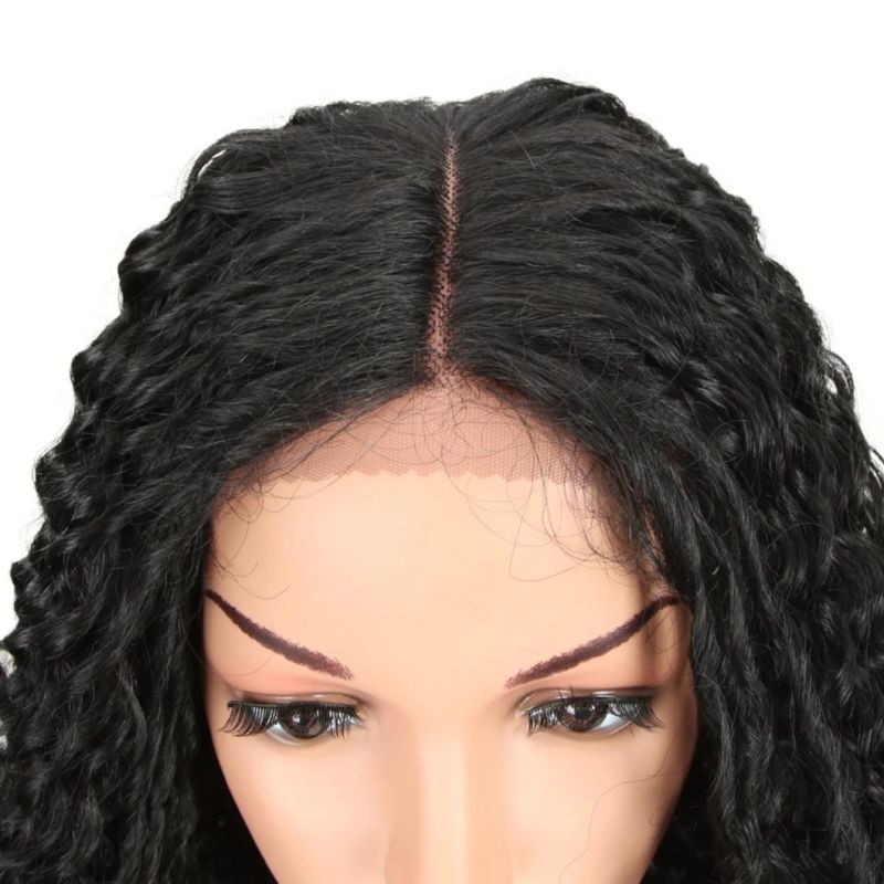 Nature Black Brazilian Human Hair Lace Front Wig 30 Inch Long Hair Lace Front Wig Kinky Curly Hair Long Hair Wigs for Women