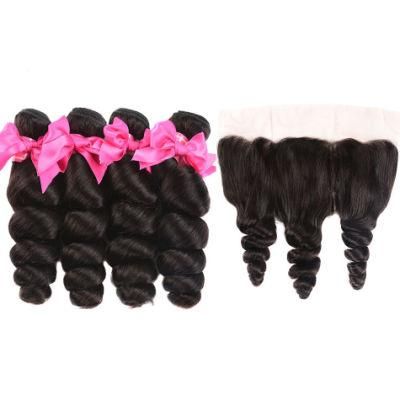 Kbeth Wholesale Loose Wave Cheap Brazilian 100% Human Hair 13*4 Lace Closure Human Hair Extensions for Black Women