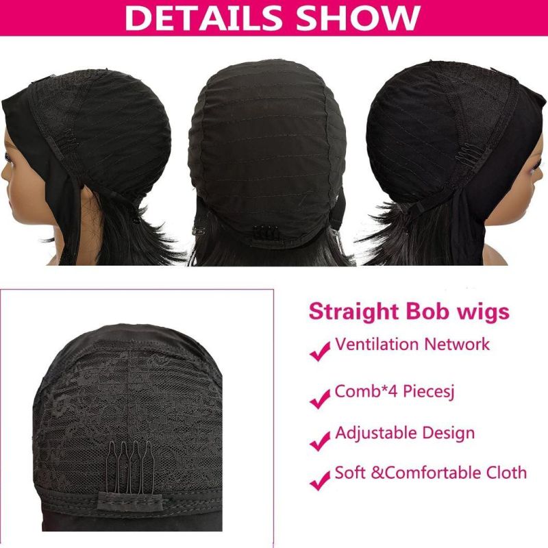 Short Bob Headband Wigs for Black Women with Wig Cap