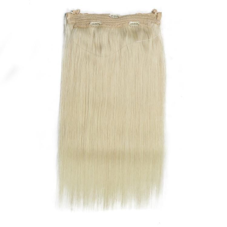 Double Drawn 12A Cuticle Aligned Halo Hair Extensions with Clip #613